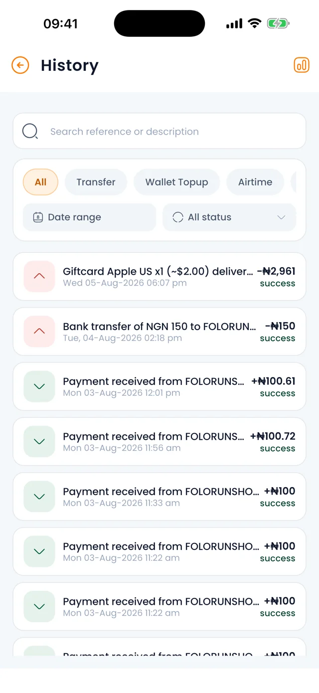 Every transaction recorded and searchable